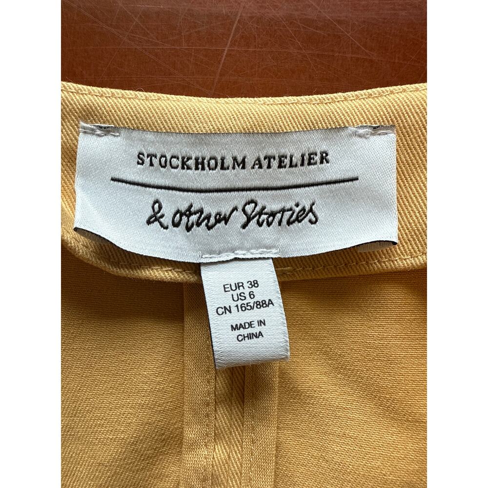 & Other Stories Stockholm Atelier Yellow Blazer Wrap Mini Dress 6 - Picture 5 of 8